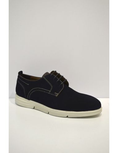 Dark Blue Leather Dress Sneaker