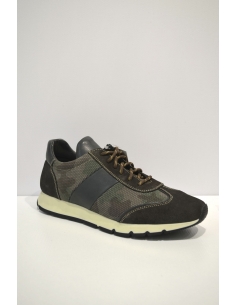 Mixed Green Leather Casual Sneaker