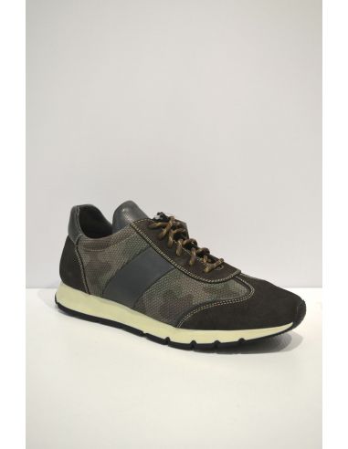 Mixed Green Leather Casual Sneaker