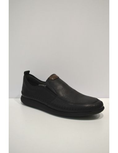 Black Leather Casual Moccasins