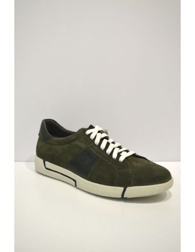 Dark Green Leather Modern Sneaker