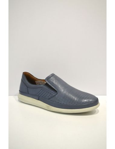 Light Blue Leather Loafers