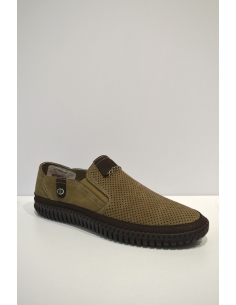 Dirt Green Leather Slip-on Shoe