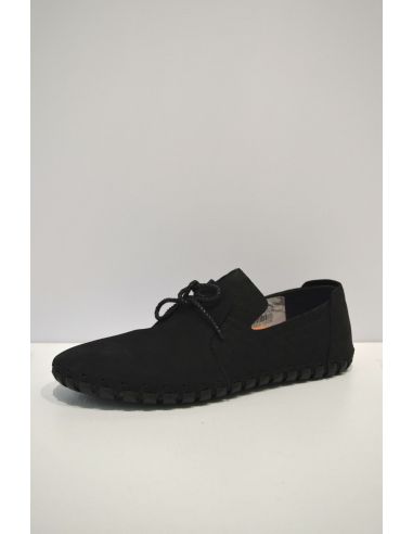 Black Leather Flat Loafer