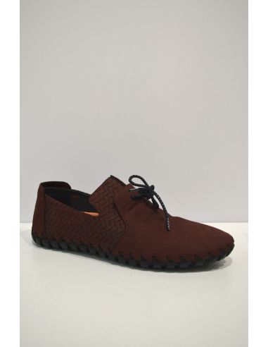 Maroon Leather semi-scaled Slip-on Shoe