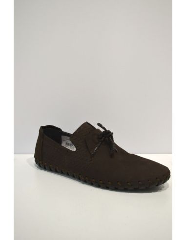 Dark Brown Leather semi-scaled Slip-on Shoe