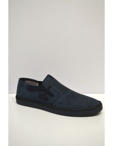 Sapphire blue Leather Dotted Loafer
