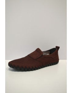 Maroon Dotted Leather flat Loafer
