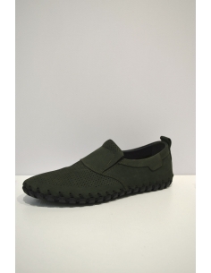 Juniper Green Dotted Leather flat Loafer