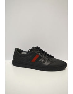 Black and Red stripped Leather Sneaker 2