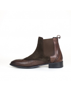 A-003 Kahve Deri-Süet Erkek Bot 2