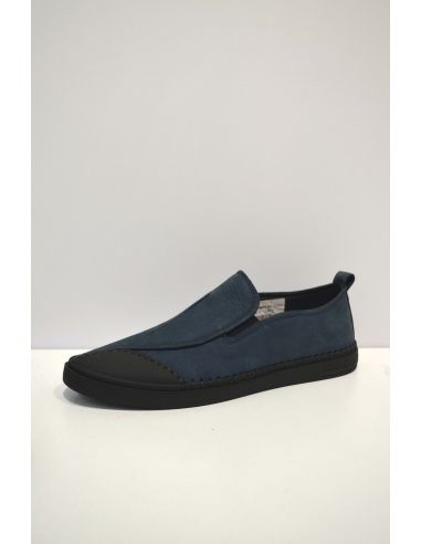Blue Sleek Slip on Leather Shoe