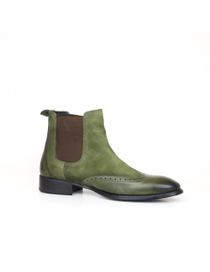 Bottes A-003 Coffee pour hommes en cuir et daim