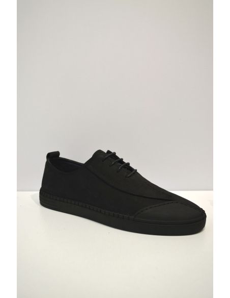 Black Sleek Slip on Leather Shoe