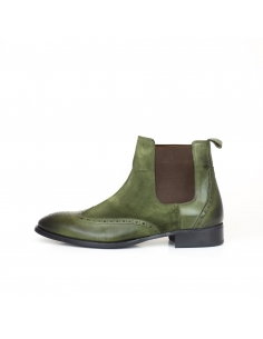 Bottes A-003 Coffee pour hommes en cuir et daim 2