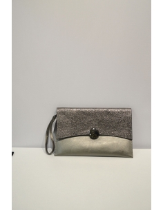 Sliver-White Leather Handheld Bag
