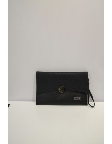 Black Leather clutch Bag