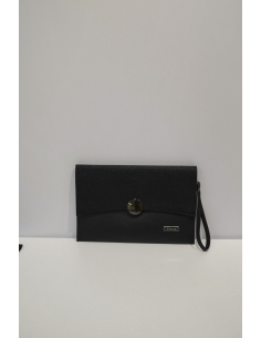 Black Leather clutch Bag 2