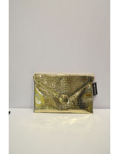 Shiny Greenish boxed designed Leather handheld bag