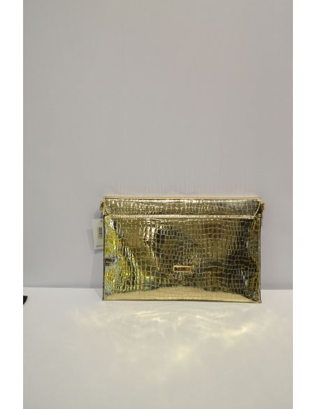 Shiny Greenish boxed designed Leather handheld bag