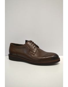 Coffee Leather out stritched Slip-on Shoe