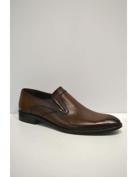 Leather slip-on shoes-brown 