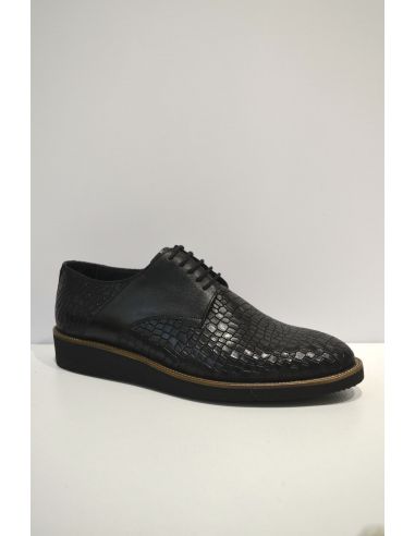 Pattern Men's black Dress Shoes