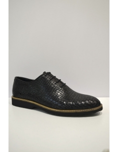 Pattern design Men's black Dress Shoes