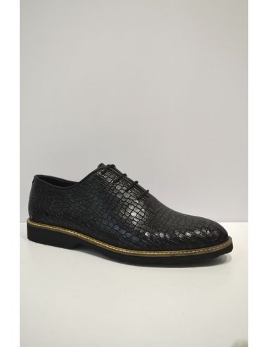 Pattern design Men's black Dress Shoes