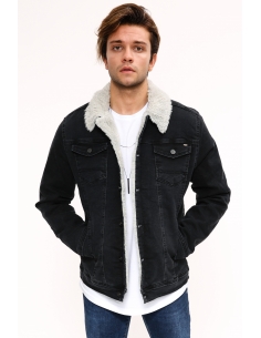 Smoked Fur White Mens Jeans Jacket 2
