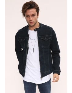 Khaki Knitted Mens Jeans Jacket