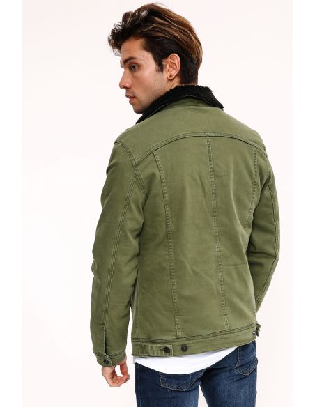 Hoodie Jean Jacket for Men,Casual Slim Fit Men's Denim Jacket with Hood  Lightweight Men's Trucker Jacket(Army Green,M) at Amazon Men's Clothing  store