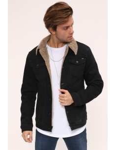 Black Buttoned Fur Coat 2