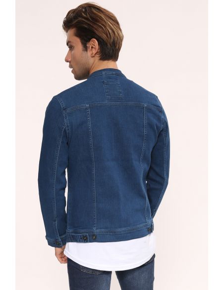 Light Blue Knitted Mens Jeans Jacket