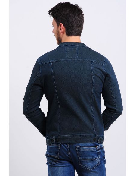 Gilet de jeans pour hommes bleu clair à capuchon