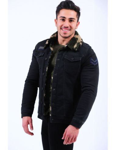 Camouflage Furry Mens Jeans coats