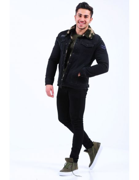 Camouflage Furry Mens Jeans coats