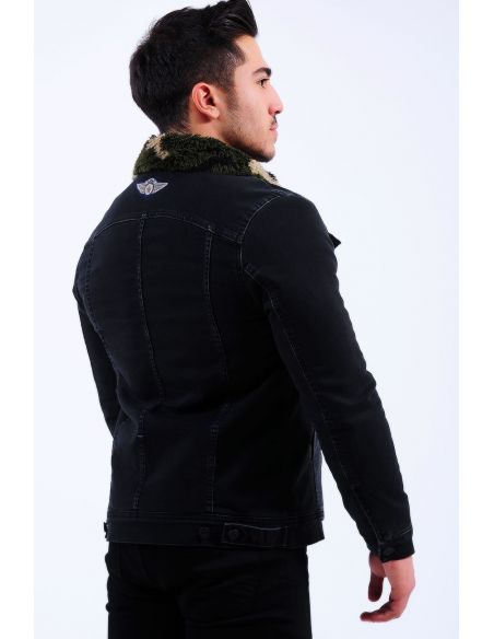 Camouflage Furry Mens Jeans coats