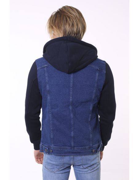 Jeans à capuche bleu marine pour hommes