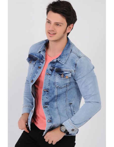 Ice Blue Mens Jeans Jacket