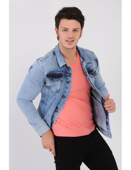 Ice Blue Mens Jeans Jacket