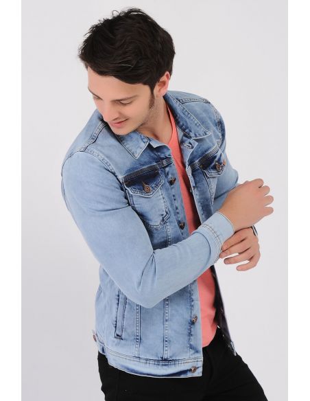 Ice Blue Mens Jeans Jacket