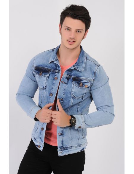 Ice Blue Mens Jeans Jacket