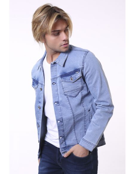 Veste en jean double poche pour hommes