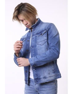 Blue Jeans Jacket with Double Pocket Button 2