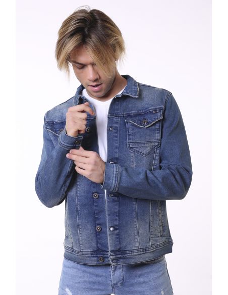 Veste de jeans pour hommes avec deux boutons de poche