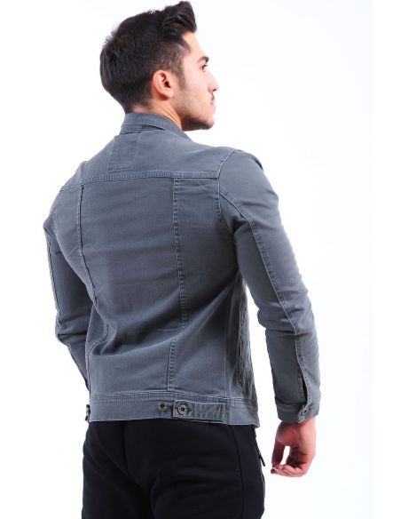 Double Pocket Smoked Men's Jeans Jacket