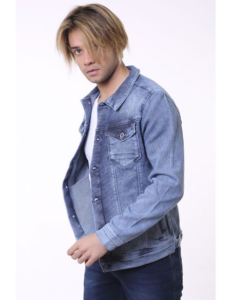 Double Pocket Blue Jeans Jacket