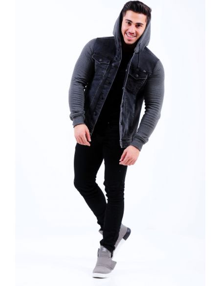 Smoked Fleece Sleeve Smoked Mens Jeans Jacket