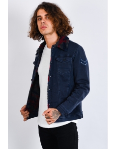 Navy Blue Men's Jeans Coat